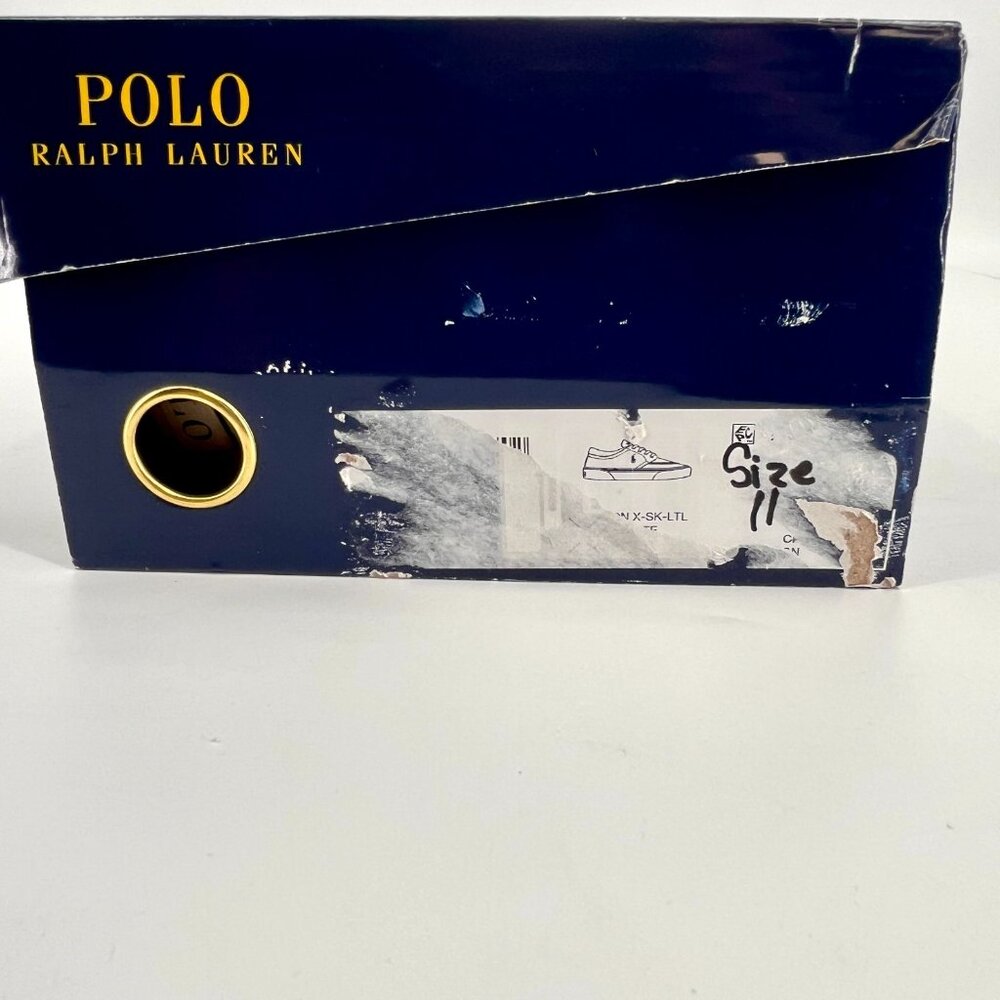 Polo Ralph Lauren Keaton Pony Sneaker Size 11 Chambray Herringbone Shoes - Picture 14 of 14